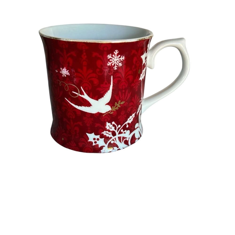 Starbucks Red Metallic Dove 2010 Limited Edition Rosanna Collectors Coffee Mug